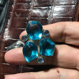 Sterling ring with blue stones